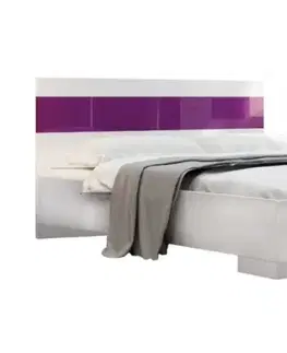 Postele ArtStol Manželská postel DUBAJ Barva: bílá / fialový lesk