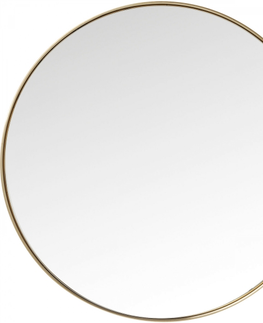 Nástěnná zrcadla KARE Design Kulaté zrcadlo Curve - mosazné, MO Ø100cm
