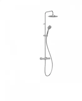 Sprchy a sprchové panely Tres BASE PLUS chrom sprchový set termostatický nástěnný s hlavovou a ruční sprchou 21639301 TG 21639301