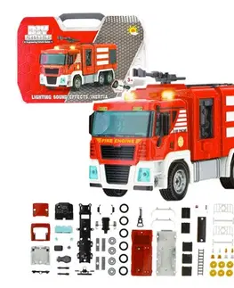 Hračky MEGA CREATIVE - Auto hasičské v kufříku stavebnice šroubovací