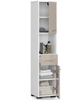 Koupelnový nábytek Ak furniture Koupelnová skříňka Fin II 30 cm bílá/cappuccino lesk