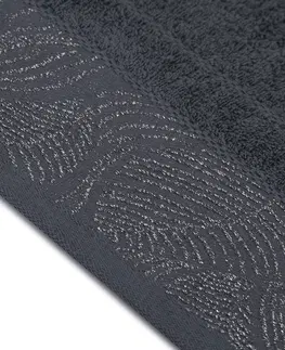 Ručníky AmeliaHome Sada 3 ks ručníků BELLIS klasický styl grafitově šedá, velikost 50x90+70x130