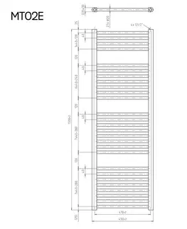Radiátory MEREO Otopný žebřík rovný 450x1330 mm, bílý, elektrický MT02E
