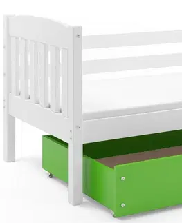 Postele BMS Dětská postel KUBUŠ 1 s úložným prostorem| bílá Barva: Bílá / bílá, Rozměr: 200 x 90 cm