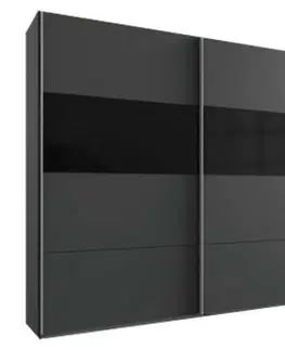 Šatní skříně s posuvnými dvěřmi Skříň S Posuvnými Dveřmi Bramfeld,grafit/sklo Černé