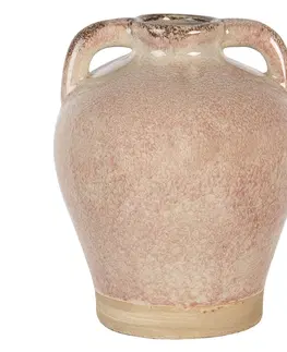 Dekorativní vázy Světle růžová váza Sara s popraskáním a patinou - Ø 16*20 cm Clayre & Eef 6CE1266S