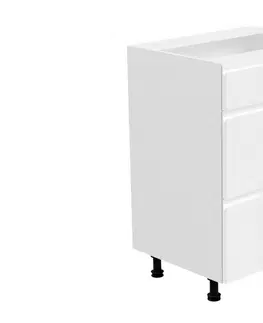 Kuchyňské dolní skříňky Expedo Kuchyňská skříňka dolní šuplíková široká YARD D60S3, 60x82x47, bílá/šedá lesk