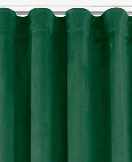 Záclony Závěs Homede Vila s klasickou řasící páskou zelený, velikost 135x300