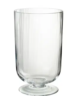 Dekorativní vázy Transparentní skleněná váza na noze Hurricane Lines - Ø 22*39 cm J-Line by Jolipa 30038