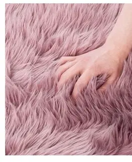Koberce a koberečky AmeliaHome Kožešina Dokka růžová, 75 x 150 cm