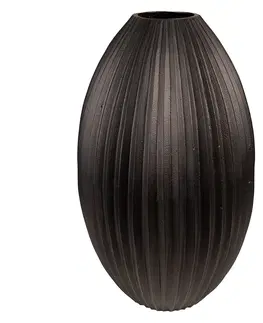 Dekorativní vázy Černá kovová váza Trabi - Ø 24*39 cm Clayre & Eef 65090