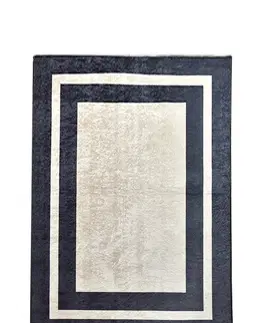 Koberce a koberečky Conceptum Hypnose Koberec Black Frame 80x150 cm bílý/černý