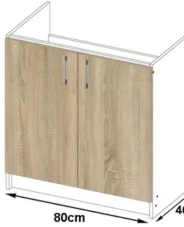 Kuchyňské dolní skříňky Ak furniture Kuchyňská skříňka pod dřez S 80 cm ZL Artus bílá/sonoma