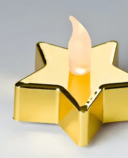 Svíčky a světelné dekorace 2 LED čajové svíčky "Hvězda", zlatá