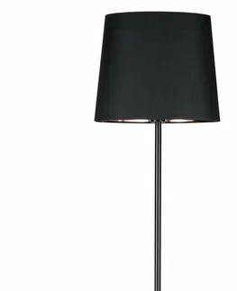 Stojací lampy se stínítkem Paulmann stojací svítidlo Neordic Enano 1-ramenné látkový širm černá/měď/mramor 796.12 P 79612