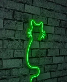 Nástěnné dekorace Dekorativní LED osvětlení zelené KOČKA