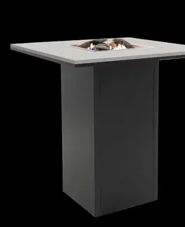 Přenosná ohniště Krbový plynový stůl Cosiloft barový stůl černý rám / šedá deska COSI