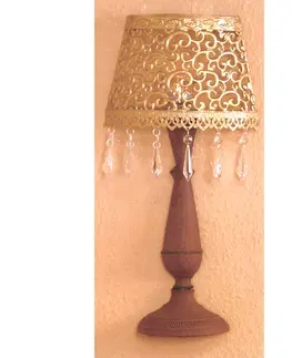 Ložnice|Bytové doplňky Nástěnná dekorativní kovová lampa zlatá/hnědá