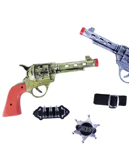 Hračky - zbraně RAPPA - Kovbojská sada 2 pistole s odznakem a páskem