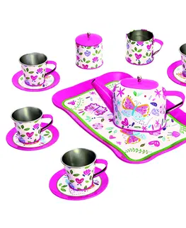 Dřevěné hračky Bino Dětský čajový set - růžová