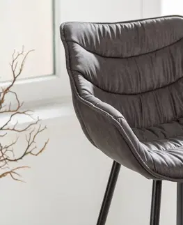 Barové židle LuxD Designová barová židle Kiara antik šedá