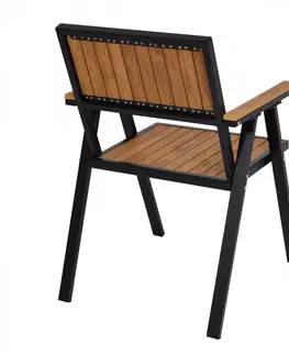 Zahradní křesla a židle Zahradní židle 2 ks Černá / šedá