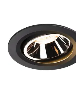 LED podhledová svítidla SLV BIG WHITE NUMINOS MOVE DL L vnitřní LED zápustné stropní svítidlo černá/chrom 2700 K 55° otočné a výkyvné 1003633