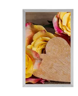 Květiny Plakát valentýnské žluté růže