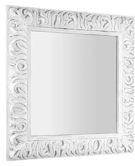 Koupelnová zrcadla SAPHO ZEEGRAS zrcadlo ve vyřezávaném rámu 90x90cm, bílá IN395