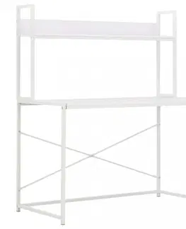 Pracovní stoly Psací stůl 120x60 cm s policí Dekorhome Bílá