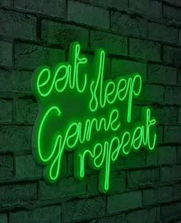 Nástěnné dekorace Dekorativní LED osvětlení EAT SLEEP GAME REPEAT zelená