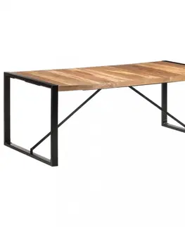 Jídelní stoly Jídelní stůl masivní dřevo / kov Dekorhome 160x80x75 cm