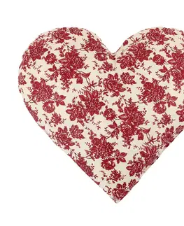 Polštáře Bellatex Tvarovaný polštářek Srdce Květ bordó, 42 x 40 cm