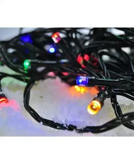 Vánoční dekorace Solight Světelný venkovní řetěz 50 LED s časovačem, 5 m, barevná