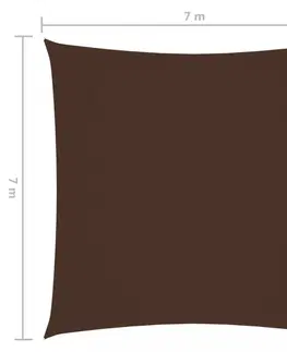 Stínící textilie Stínící plachta čtvercová 7 x 7 m oxfordská látka Dekorhome Šedohnědá taupe