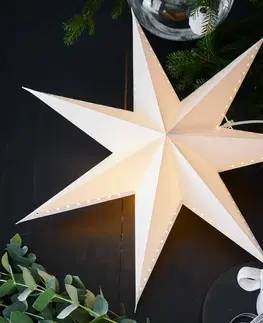 Vánoční světelná hvězda Markslöjd Dekorační hvězda Lively, závěsná, bílá, Ø 60 cm