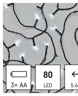 Vánoční řetězy a lamety EMOS LED vánoční řetěz Copy s časovačem 5,6 m studená bílá