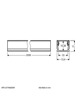 LED profily EVN EVN APFLAT7 hliníkový profil 200 cm, U profil bílá