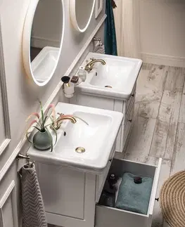 Koupelnový nábytek SAPHO VIOLETA umyvadlová skříňka 68,5x52x46,5cm, bílá pololesk VI075-3131