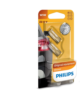 Žárovky Philips SADA 2x Autožárovka Philips VISION 12961B2 W5W W2,1x9,5d/5W/12V 