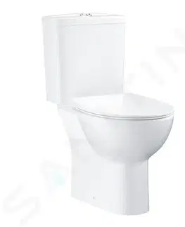 Záchody GROHE Bau Ceramic WC kombi set s nádržkou a sedátkem Softclose, Rimless, DualFlush, alpská bílá 39942000