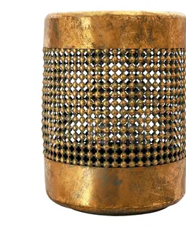 Zahradní lampy Kovová lucerna se zlatou patinou Aubree - Ø 34*45 cm Clayre & Eef 6Y4532