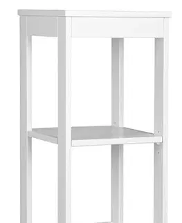 Koupelnový nábytek AQUALINE ETIDE policový regál vysoký 36x152x36 cm, bílá mat ET156