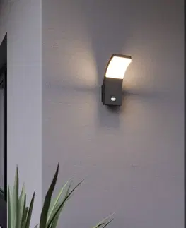 Venkovní nástěnná svítidla s čidlem pohybu Lucande Venkovní LED světlo Timm s detektorem pohybu