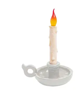 Vnitřní dekorativní svítidla SELETTI LED deko stolní lampa Grimm Bugia tvar svíčky bílá