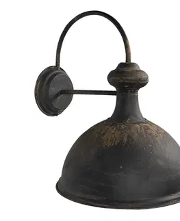 Svítidla Nástěnná vintage černá retro lampa Helene - 43*35*44 cm Clayre & Eef 6LMP677
