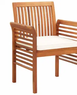 Zahradní křesla a židle Zahradní jídelní židle 2 ks akáciové dřevo Dekorhome Krémová