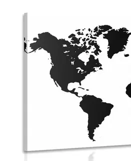 Obrazy mapy Obraz mapa v černobílém provedení