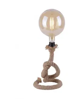Industriální stolní lampy LEUCHTEN DIREKT is JUST LIGHT Stolní lampa jako námořnické lano v rustikálním retro vzhledu LD 15480-18
