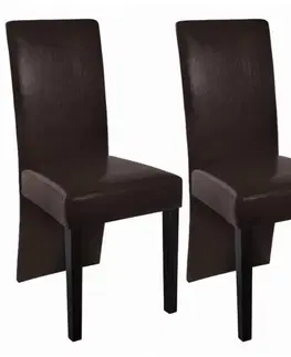 Židle Jídelní židle 2 ks umělá kůže / dřevo Dekorhome Černá